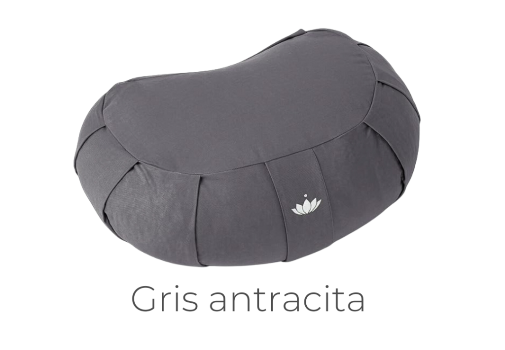 Cojín de meditación media luna gris antracita