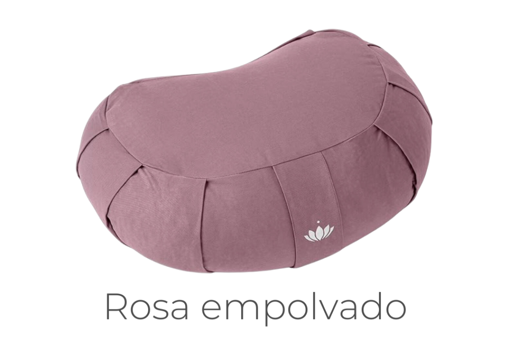 Cojín de meditación media luna rosa empolvado