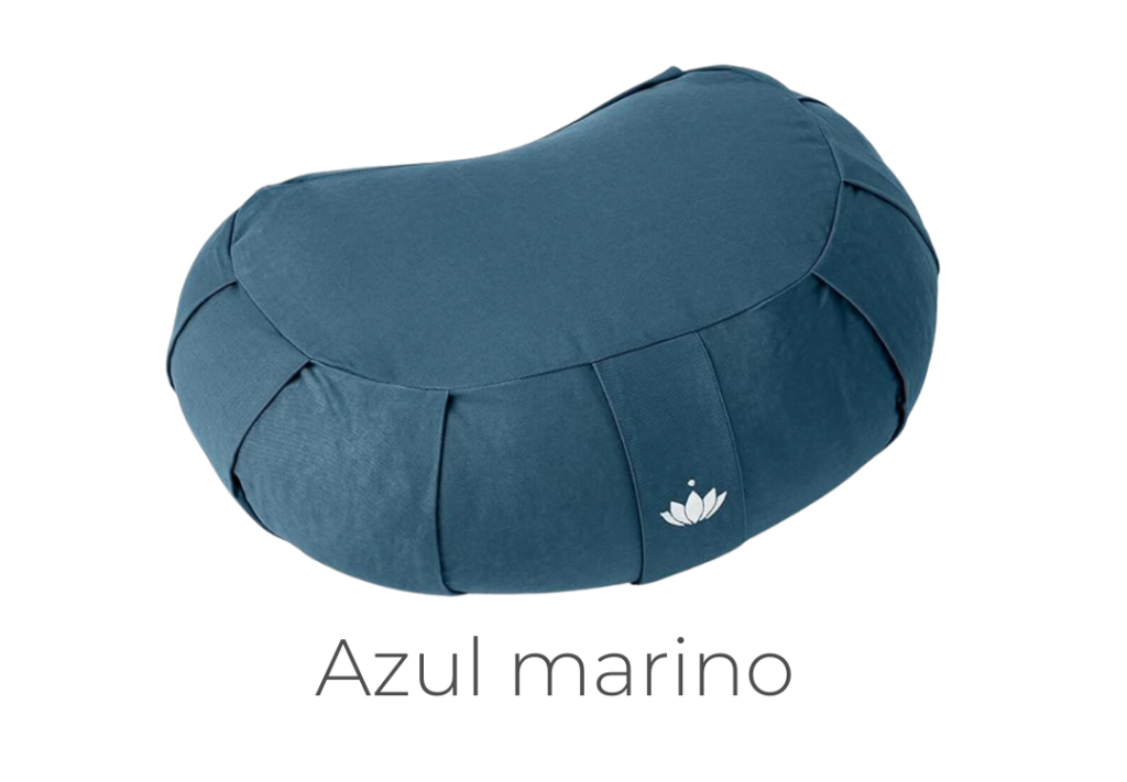 Cojín de meditación media luna azul marino