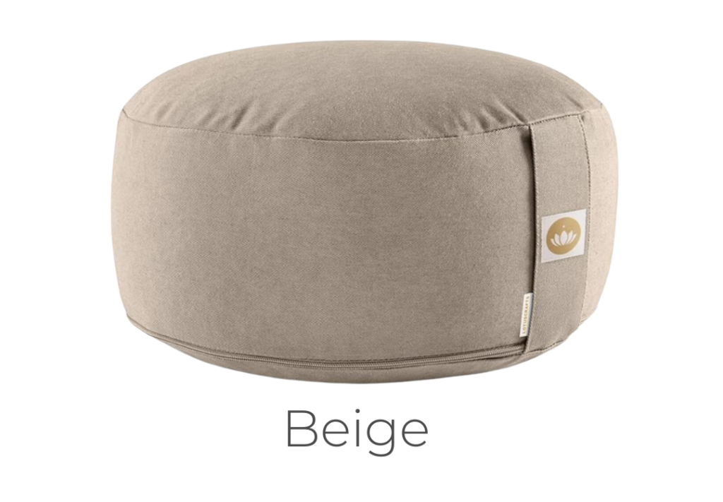 cojín de meditación redondo beige