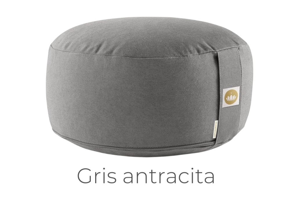 cojín de meditación redondo gris antracita