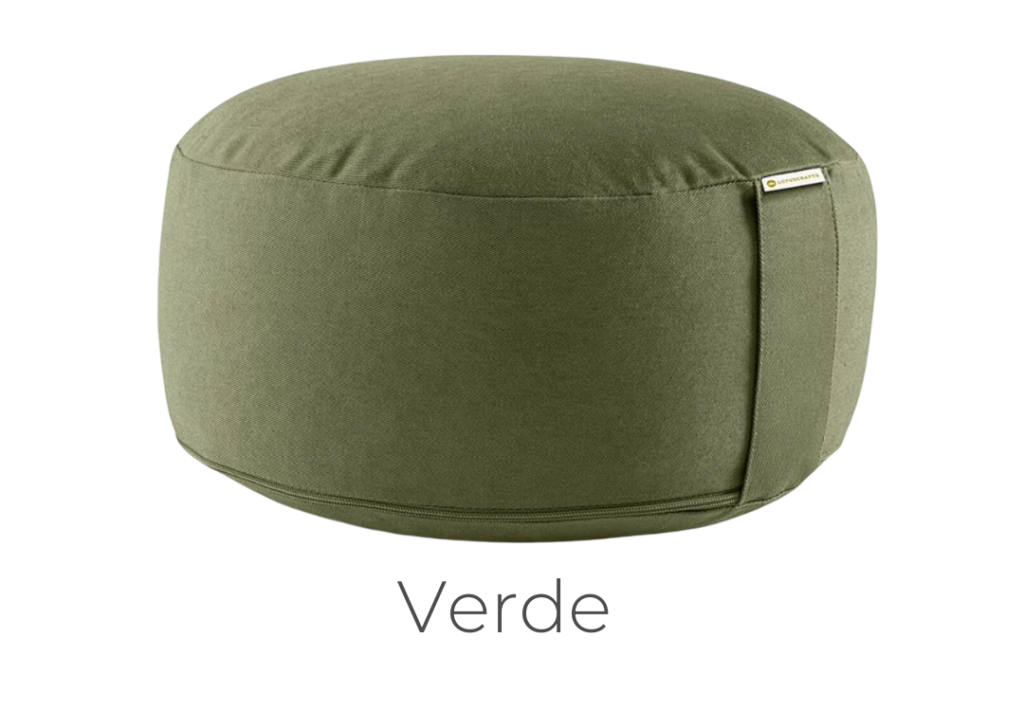 cojín de meditación redondo verde
