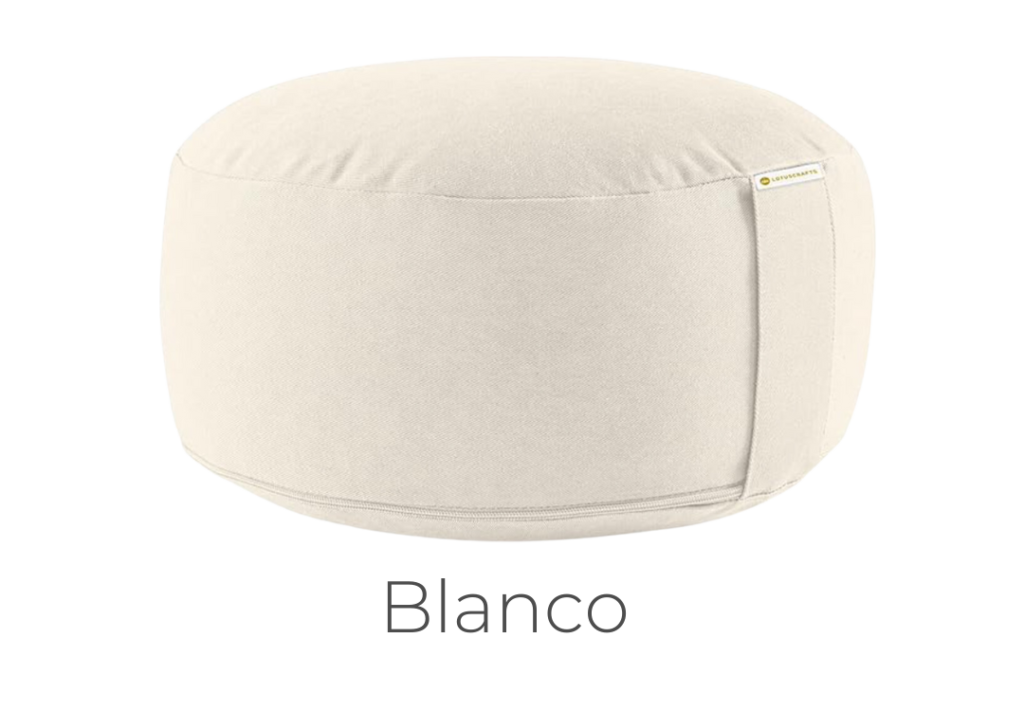 cojín de meditación redondo blanco