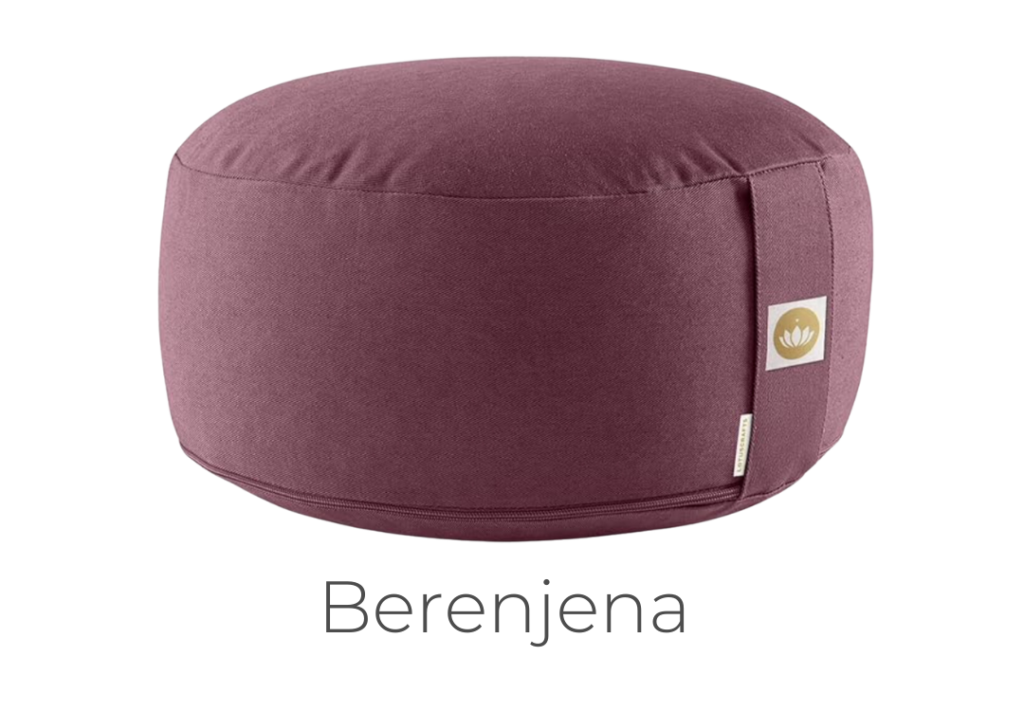 cojín de meditación redondo berenjena