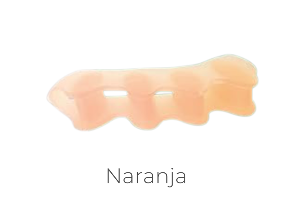 separadores de dedos de los pies naranjas
